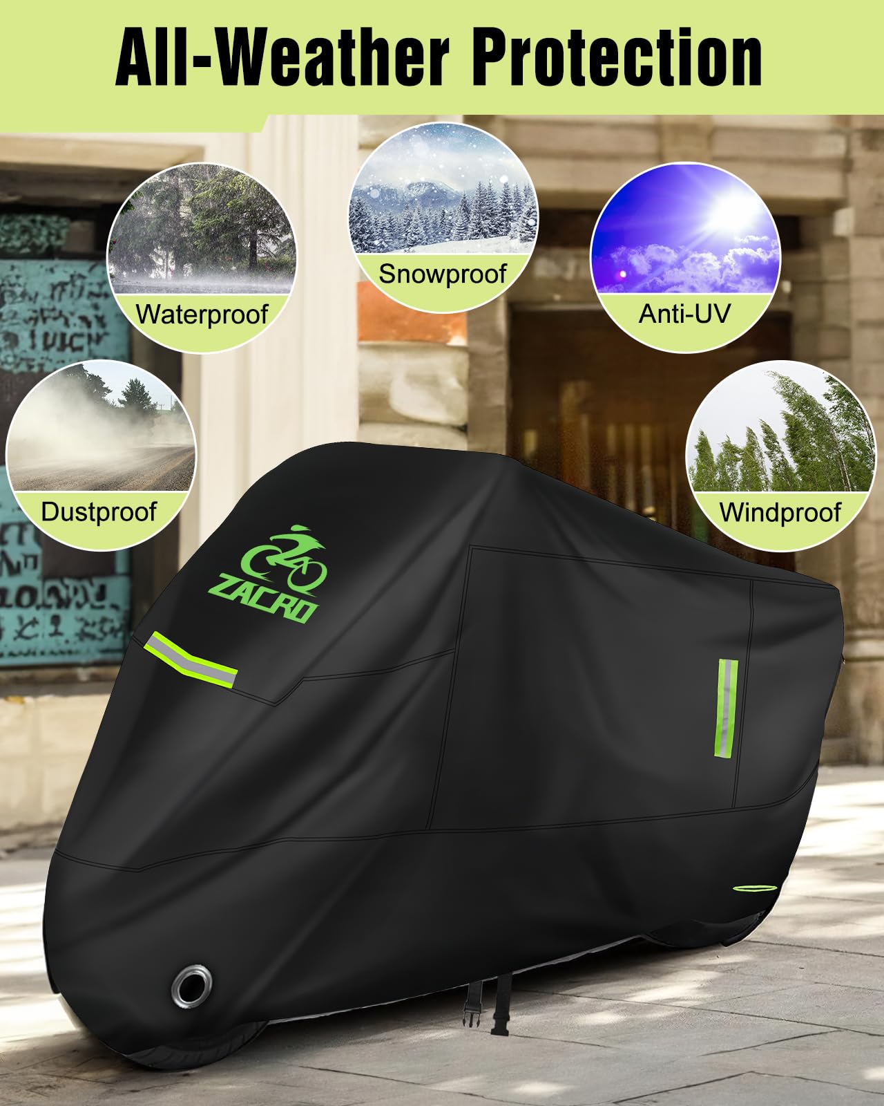 Foto 7 pulgar | Funda Para Moto Zacro 420d, Resistente Al Agua, 96 Cm - Venta Internacional.