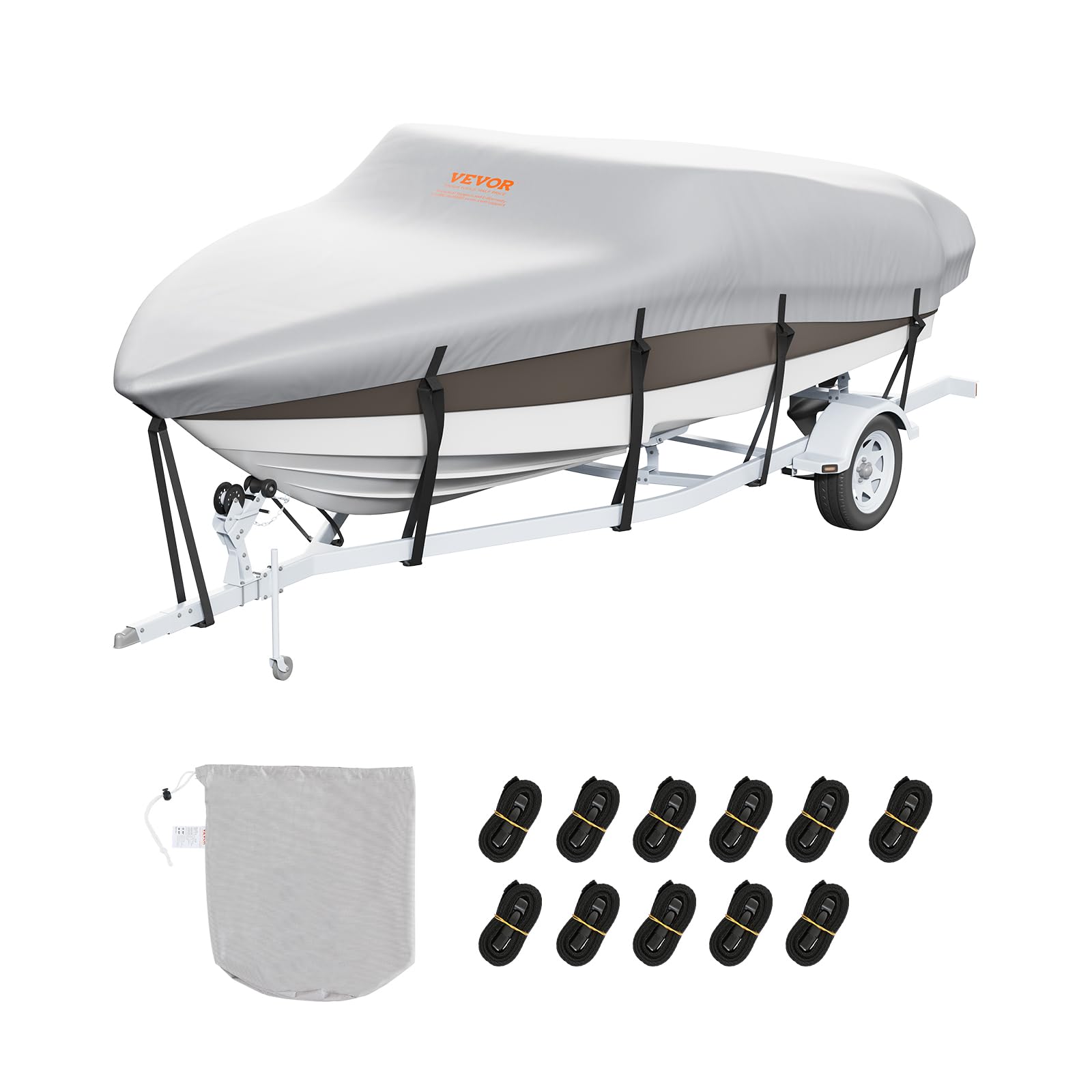 Foto 1 | Funda Para Barco Vevor, Impermeable, De 14 A 16 Pies, Con Funda De Motor, Gris - Venta Internacional.