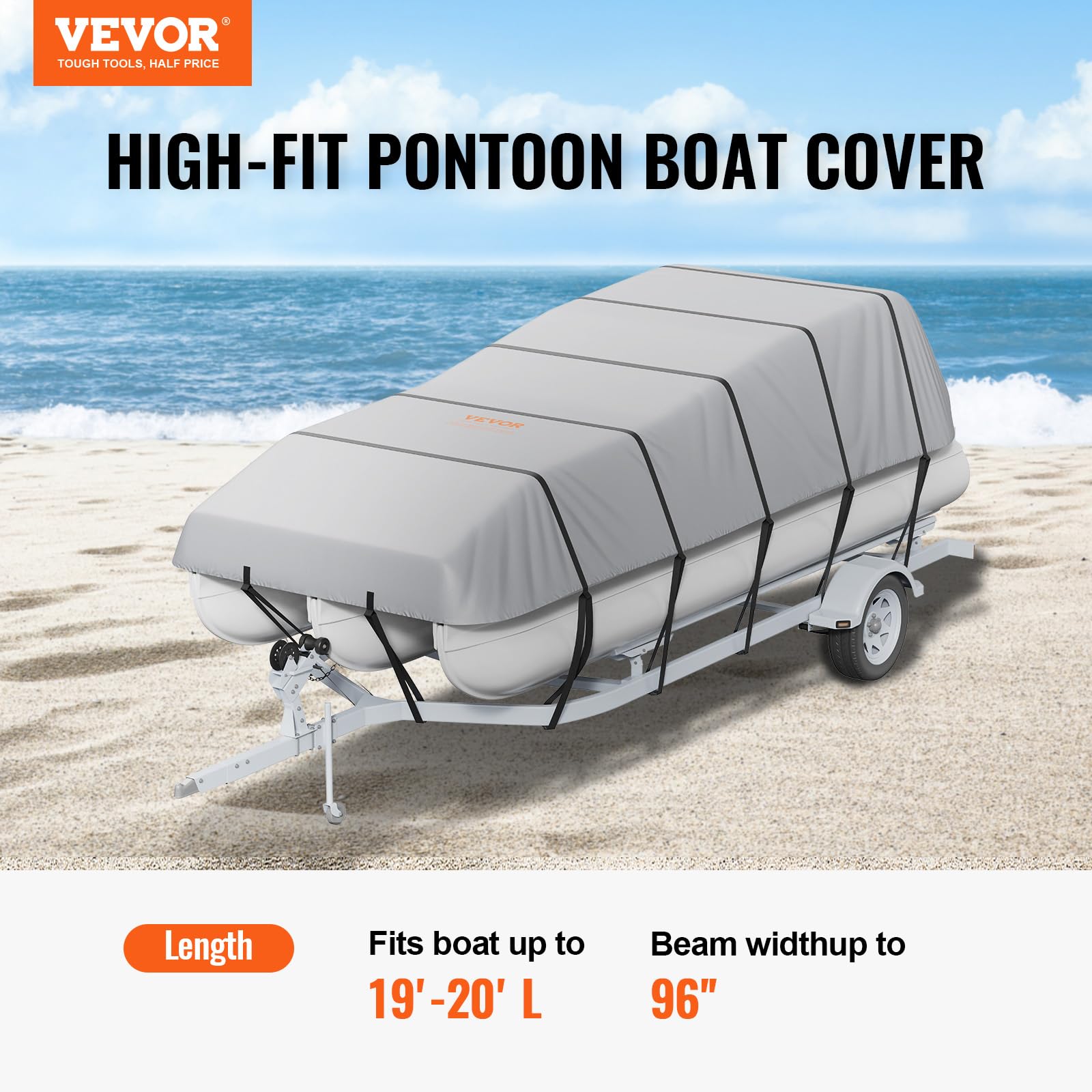 Foto 3 pulgar | Funda Para Pontones Vevor 800d, Resistente, 19 A 20 Pies Con Cubierta De Motor - Venta Internacional.