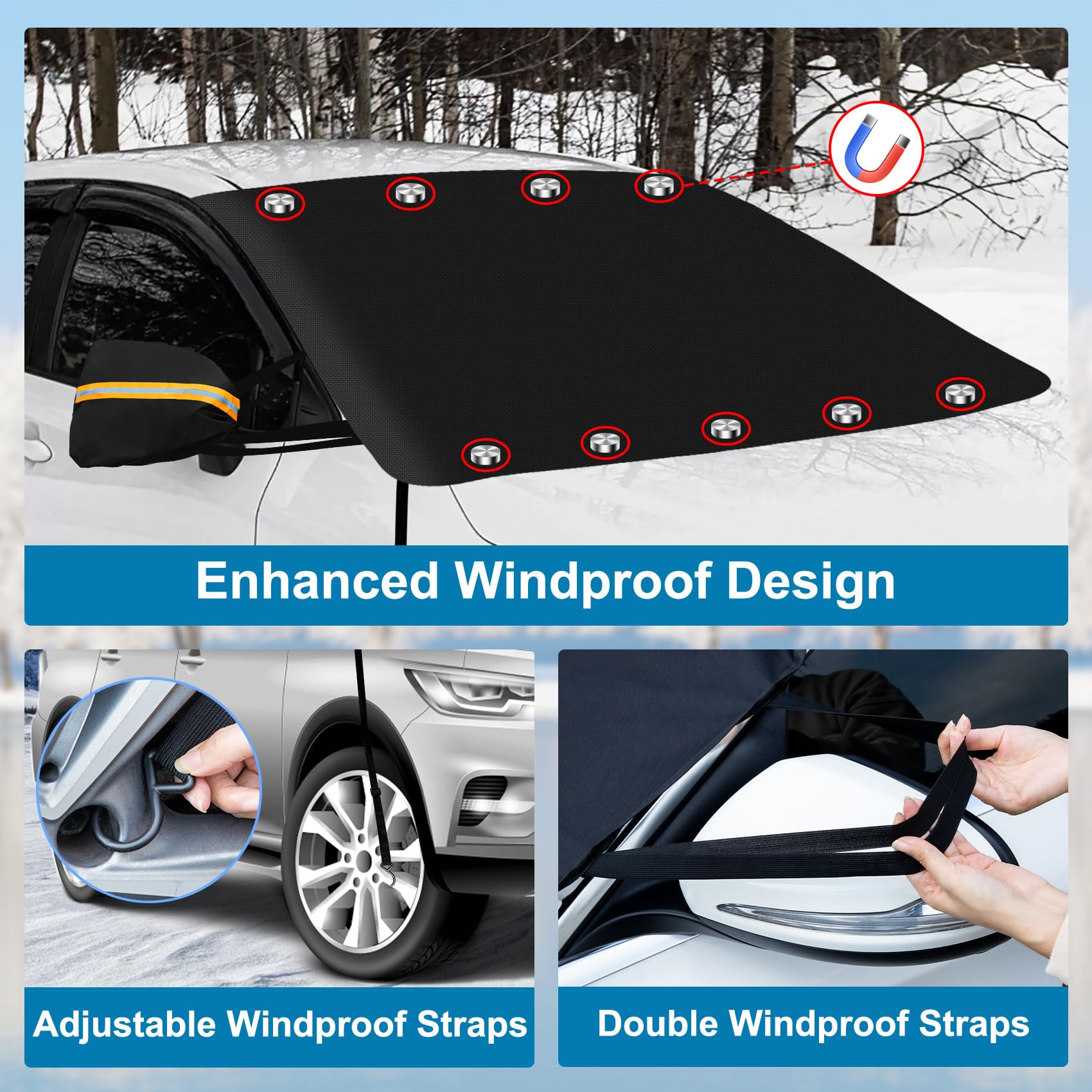 Foto 5 pulgar | Funda Roberly Para Parabrisas De Coche Para Hielo Y Nieve Con Borde Magnético - Venta Internacional.