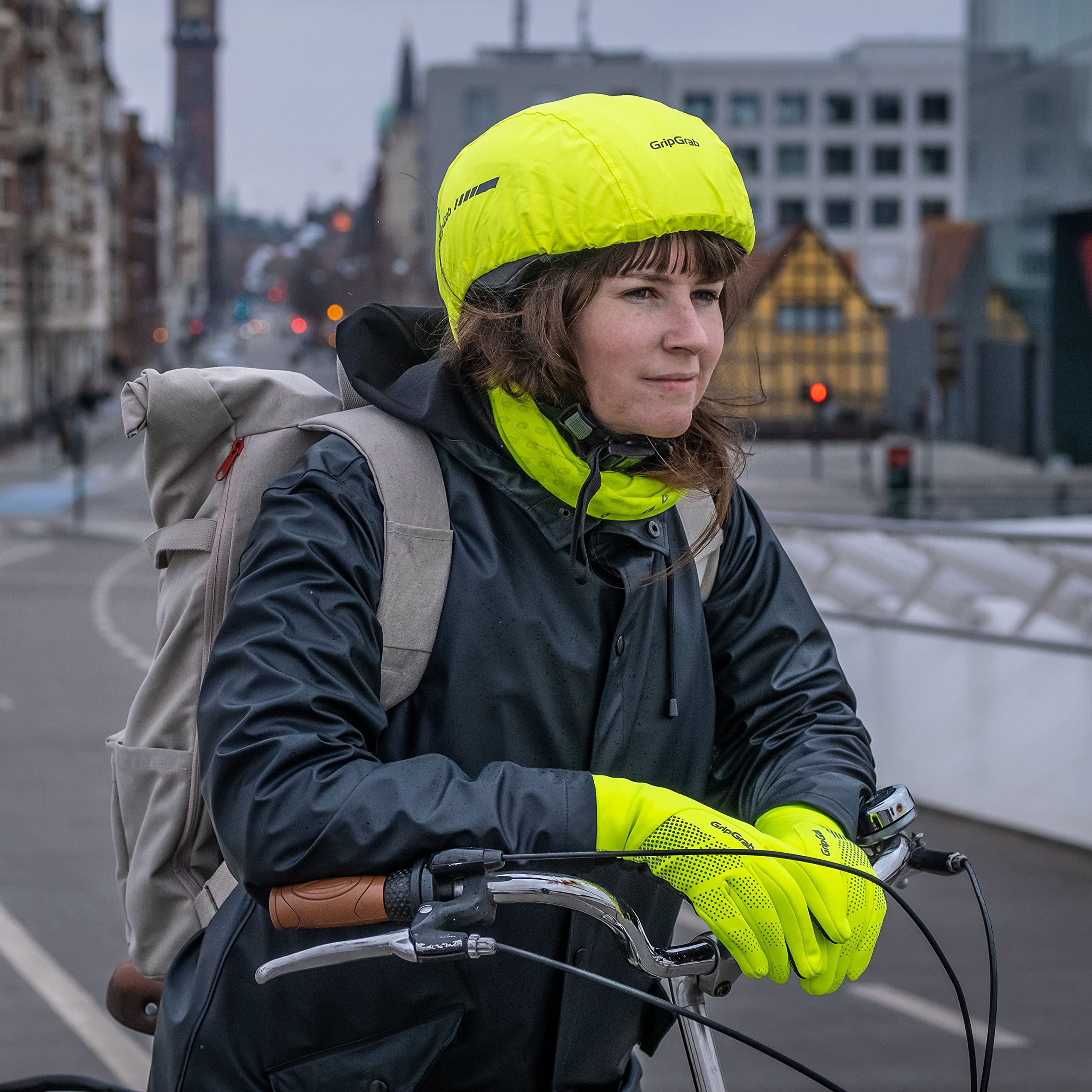 Foto 5 pulgar | Funda Para Casco De Bicicleta Gripgrab, Impermeable, De Alta Visibilidad - Venta Internacional.