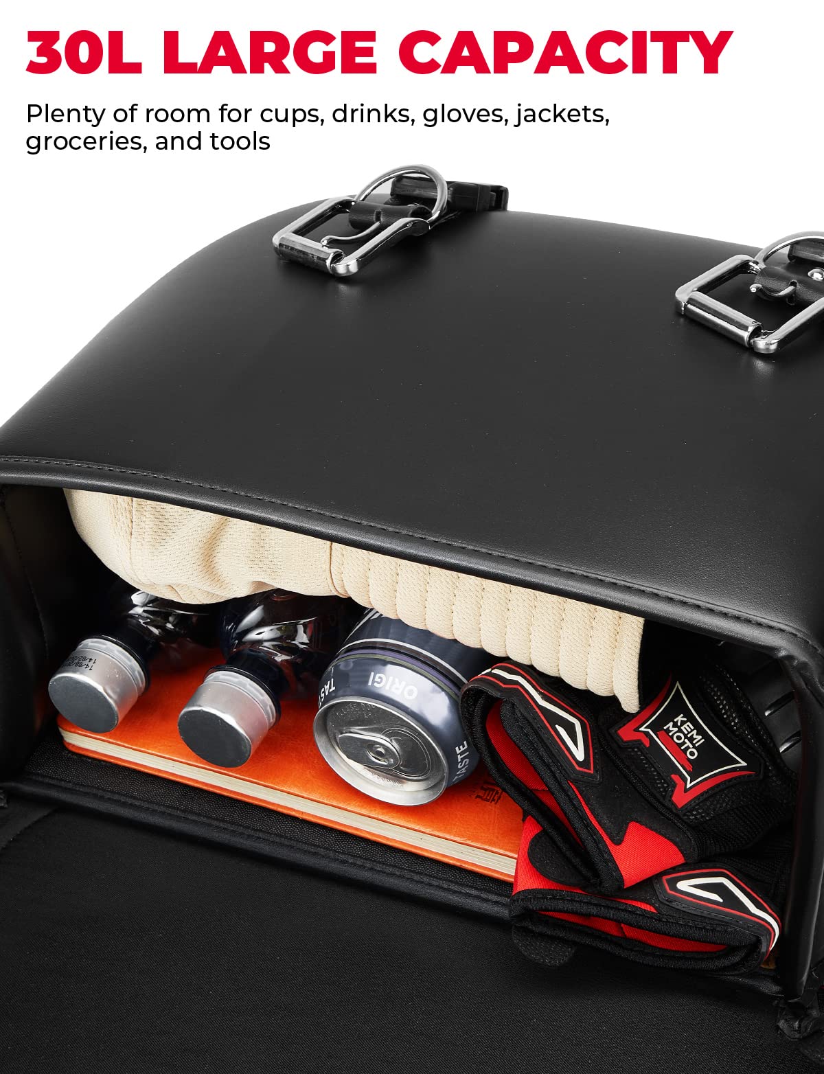 Foto 2 | Alforjas De Moto Kemimoto 30l De Piel Sintética Impermeables - Venta Internacional.
