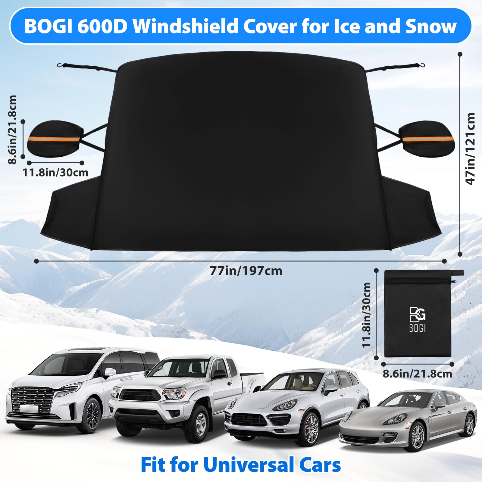 Foto 4 pulgar | Funda De Parabrisas Bogi Para Coche Impermeable Al Hielo Y La Nieve  77 X 47 Cm - Venta Internacional.
