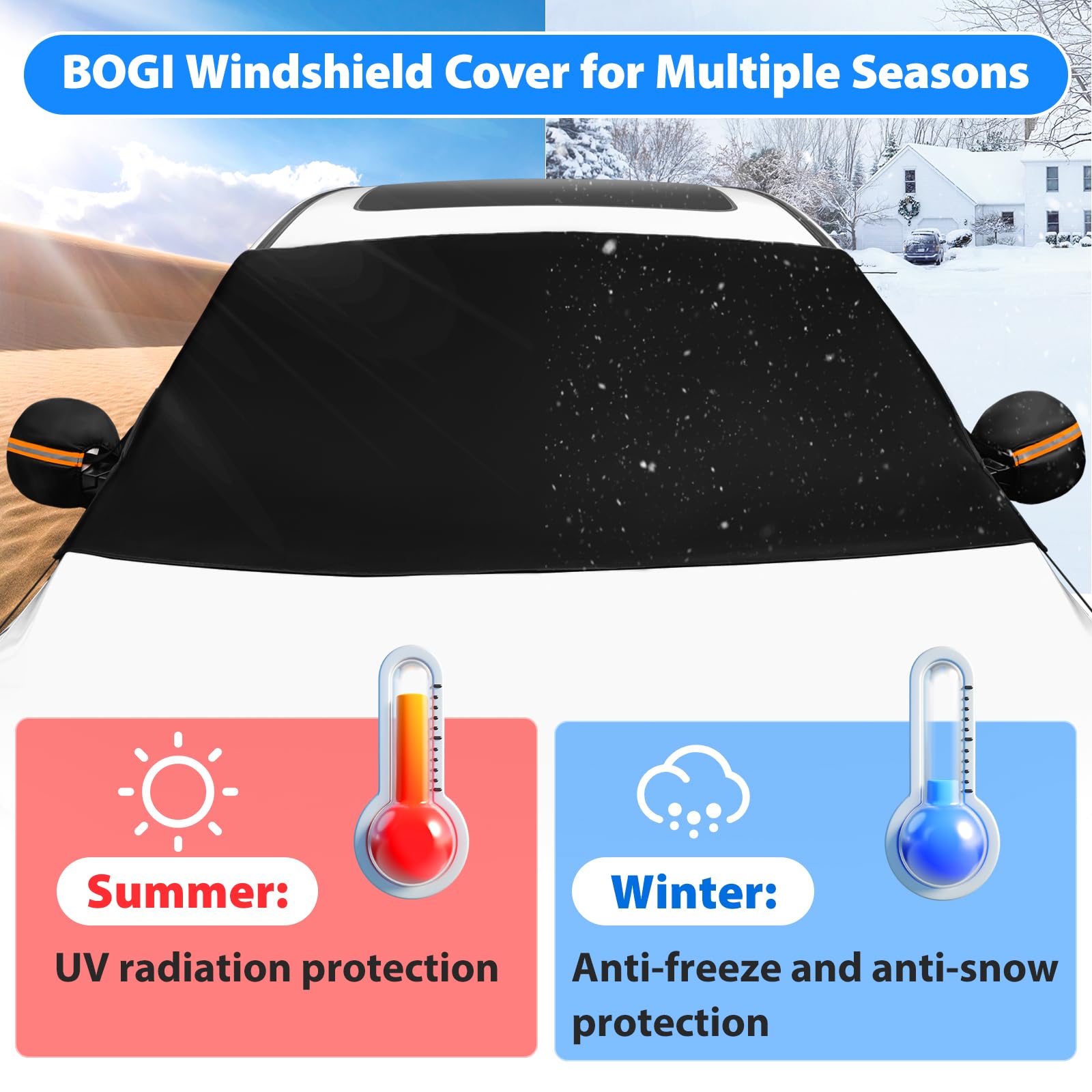 Foto 7 pulgar | Funda De Parabrisas Bogi Para Coche Impermeable Al Hielo Y La Nieve  77 X 47 Cm - Venta Internacional.