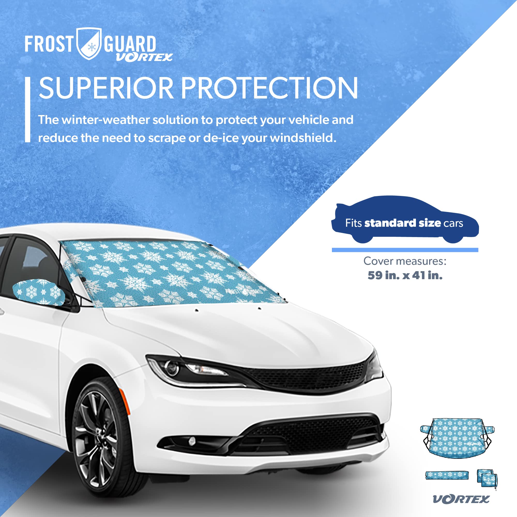 Foto 3 pulgar | Funda De Parabrisas De Invierno Frostguard Vortex Premium Snowy Lace - Venta Internacional.