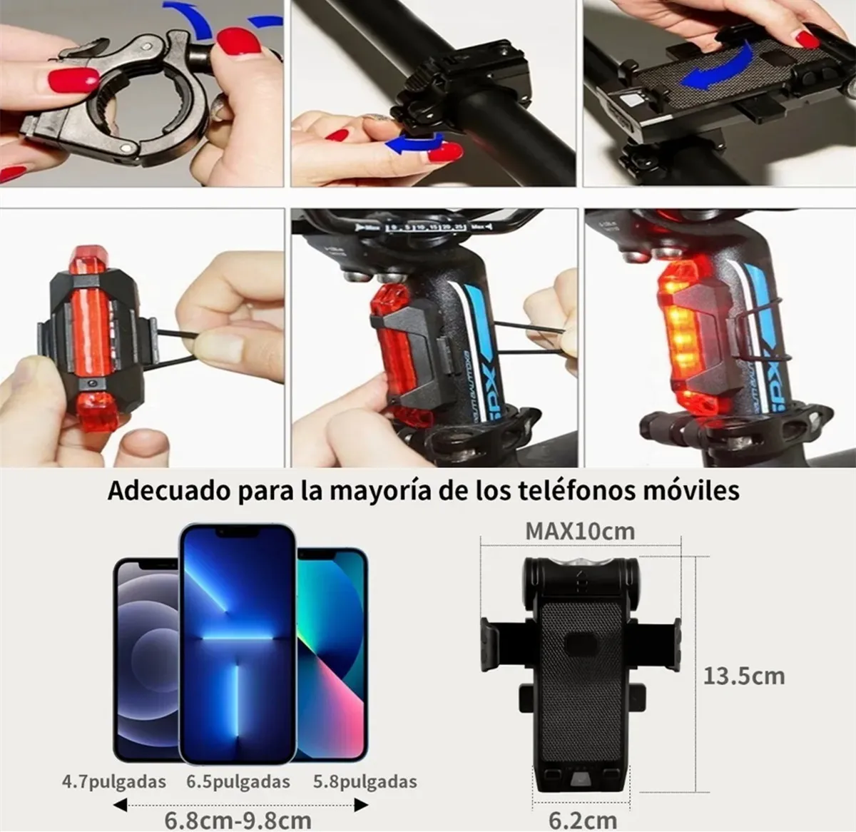 Foto 4 pulgar | Luces Para Bicicletas Recargable Eo Safe Imports Esi-160 Multicolor