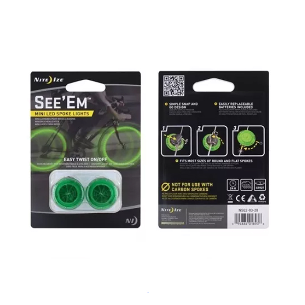 Luz Led Señal Para Bicicleta 2 Pzs Verde Neón Nite Ize Mod.nse2-03-28