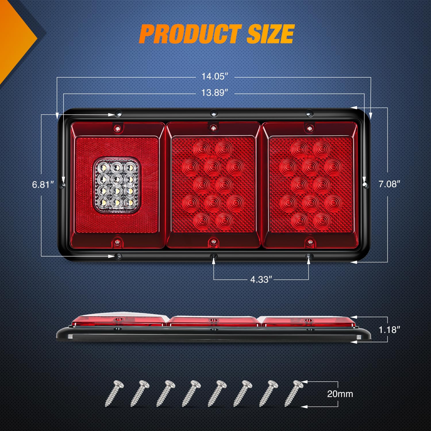 Foto 3 pulgar | Luz Trasera Nilight Led Con Triple Rectángulo, Impermeable, 2 Unidades - Venta Internacional.