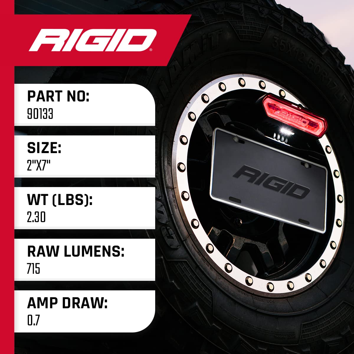 Foto 6 pulgar | Luz Trasera Rigid Industries Chase-90133 Roja Con 3 Modos - Venta Internacional.