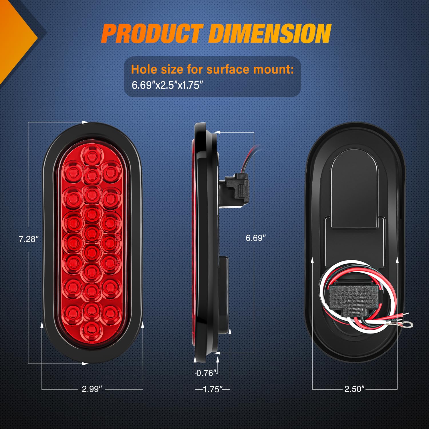 Foto 3 pulgar | Luz Trasera Para Remolque Nilight, 6 Pulgadas, Ovalada, Roja, 24 Led, 4 Unidades, 12 V - Venta Internacional.
