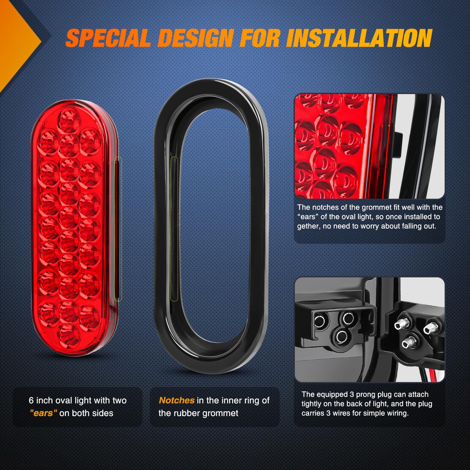 Foto 5 pulgar | Luz Trasera Para Remolque Nilight, 6 Pulgadas, Ovalada, Roja, 24 Led, 4 Unidades, 12 V - Venta Internacional.