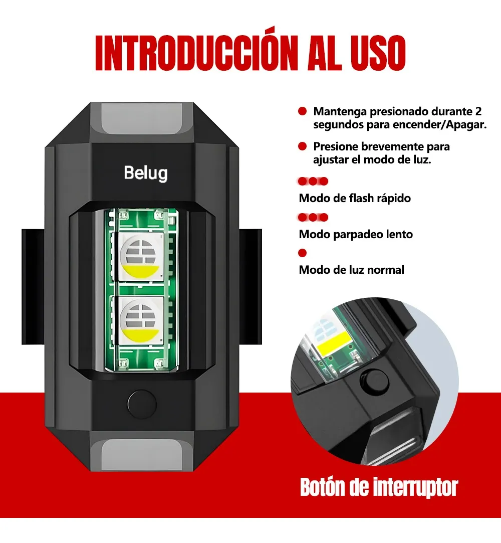 Foto 5 | ''10p Luces Mini Luz Led Estrobo Para Bicicleta Moto 7 Colores ''