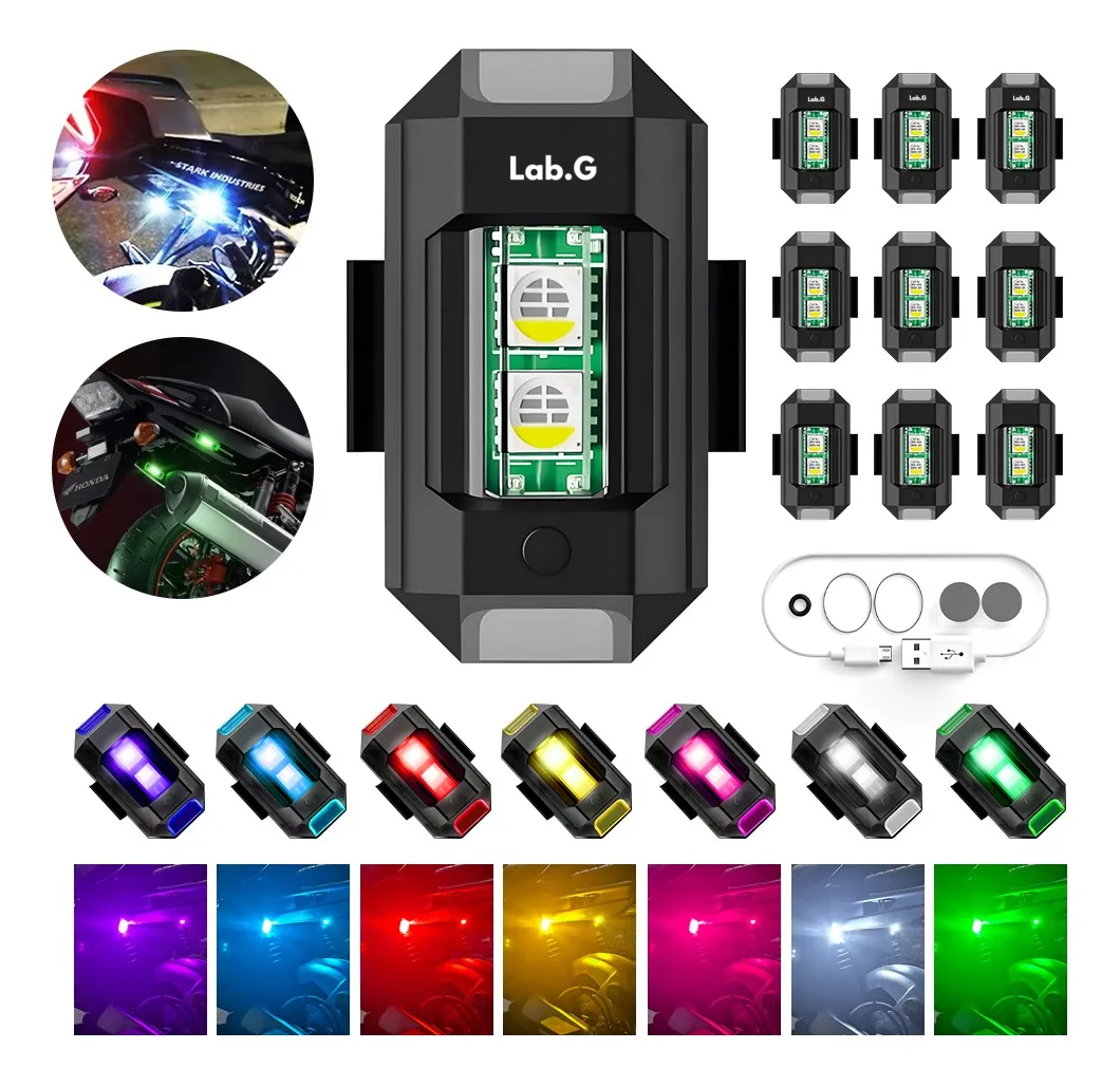Foto 3 pulgar | ''10p Luces Mini Luz Led Estrobo Para Bicicleta Moto 7 Colores ''