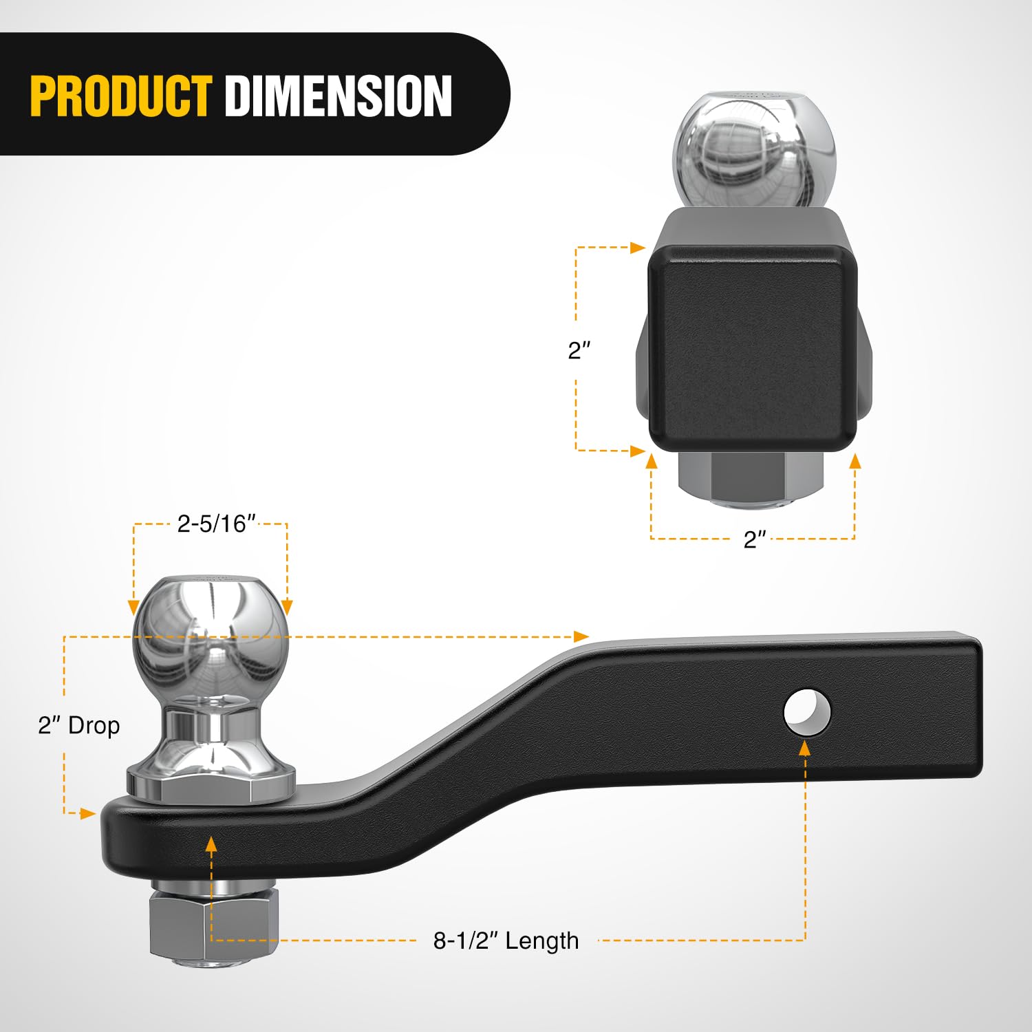 Foto 3 pulgar | Soporte De Enganche Para Remolque Nilight Forjado Con Bola De 2-5/16 Pulgadas, 1500 Libras - Venta Internacional.