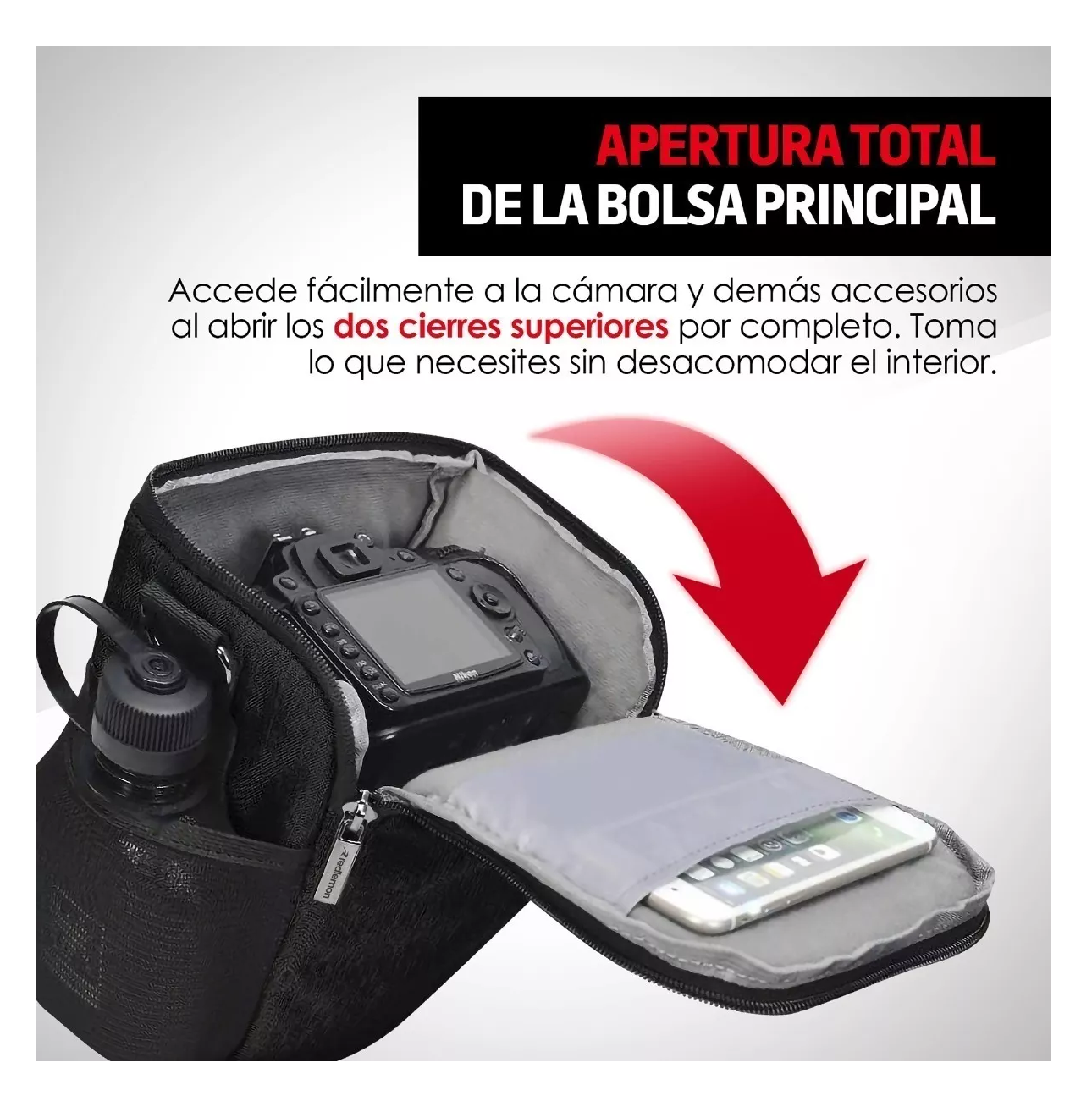 Foto 4 pulgar | Mochila Para Cámara Fotográfica Profesional Bandolera Negro