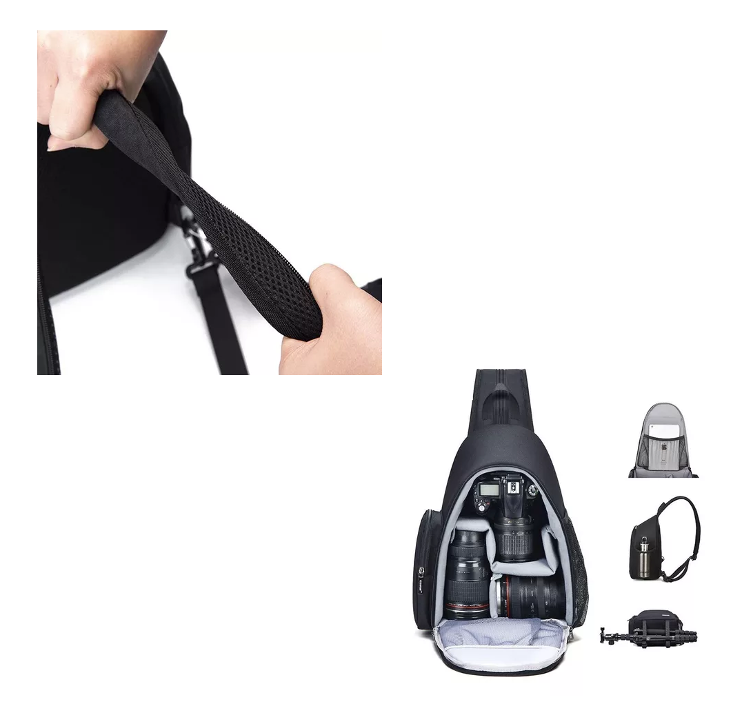 Foto 5 | Mochila De Hombro A Prueba De Agua Para Cámara Belug Negro