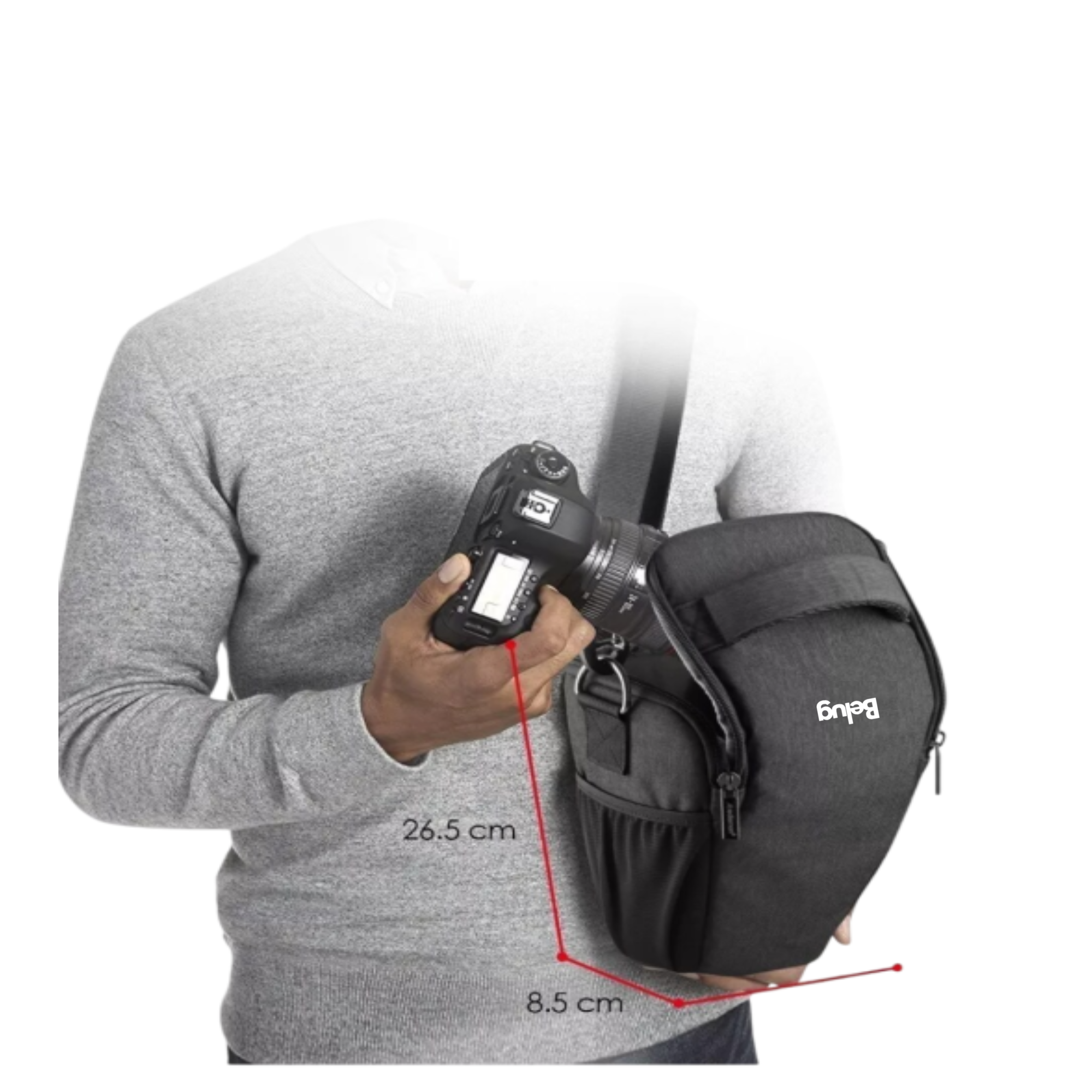 Foto 5 pulgar | Mochila Para Cámara Belug  Fotográfica Profesional, Bandolera, Negro