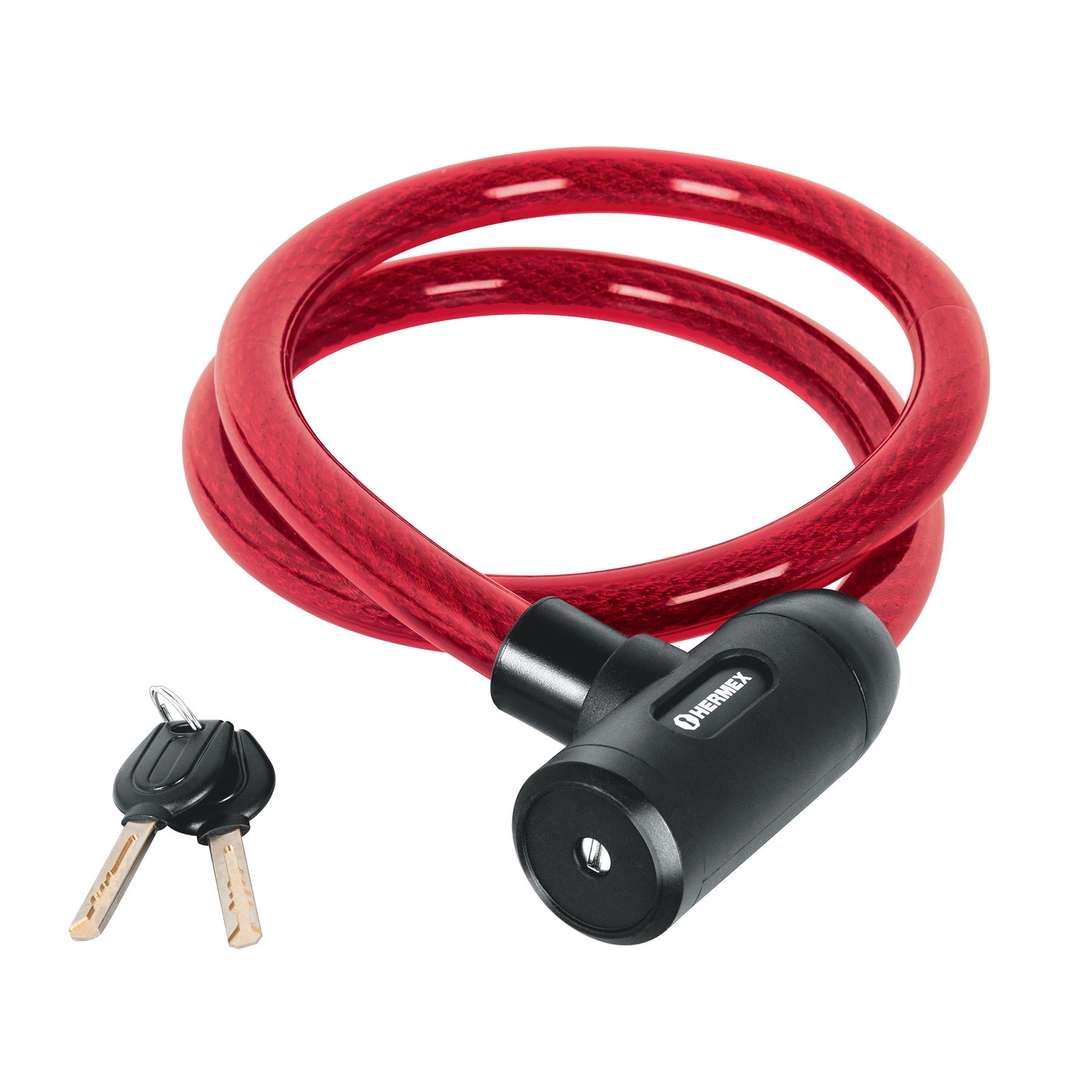 Foto 2 pulgar | Candado Cable con Llave 20 mm 1.20 m Hermex 43921 color Rojo