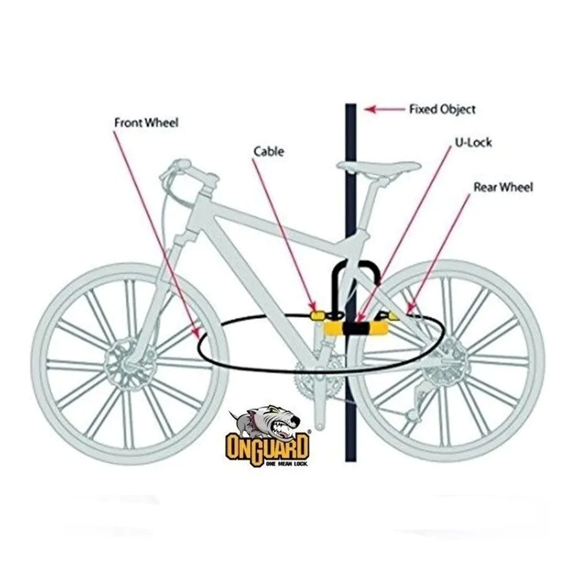 Foto 4 pulgar | Candado Onguard 8005 U Lock con Cable Bicicleta Seguridad 85