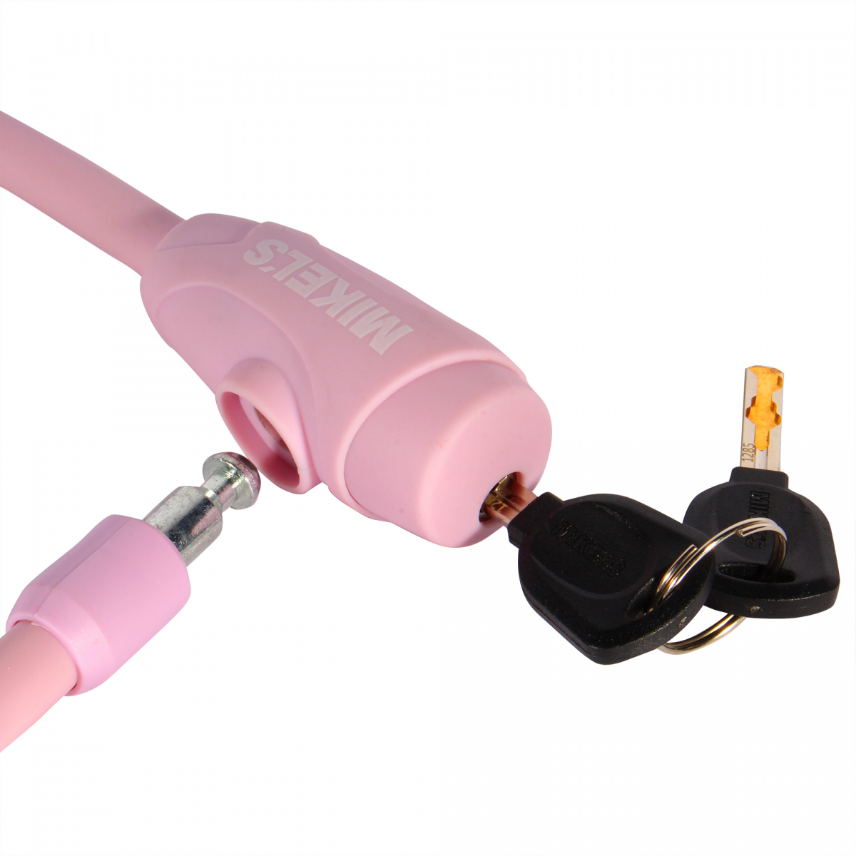 Foto 4 pulgar | Cable Candado con Llaves marca Mikel´s modelo C-121R color Rosa (1 Mt)