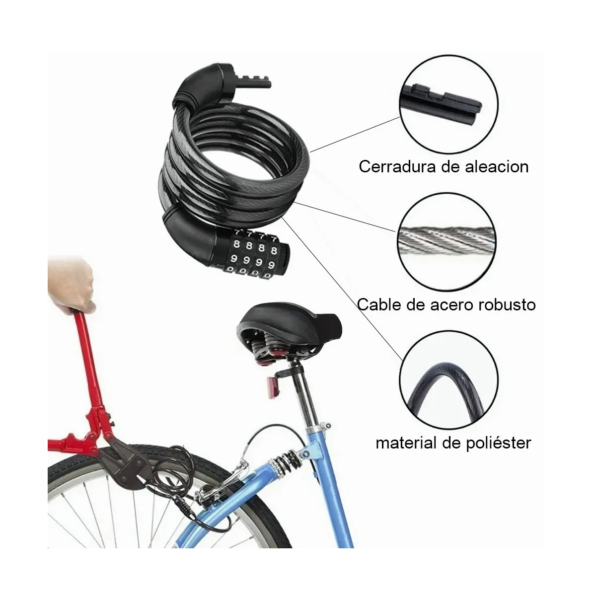 Foto 3 pulgar | Candado Reforzado Alta Seguridad para Bicicleta Eo Safe Imports Esi-3173 color Negro