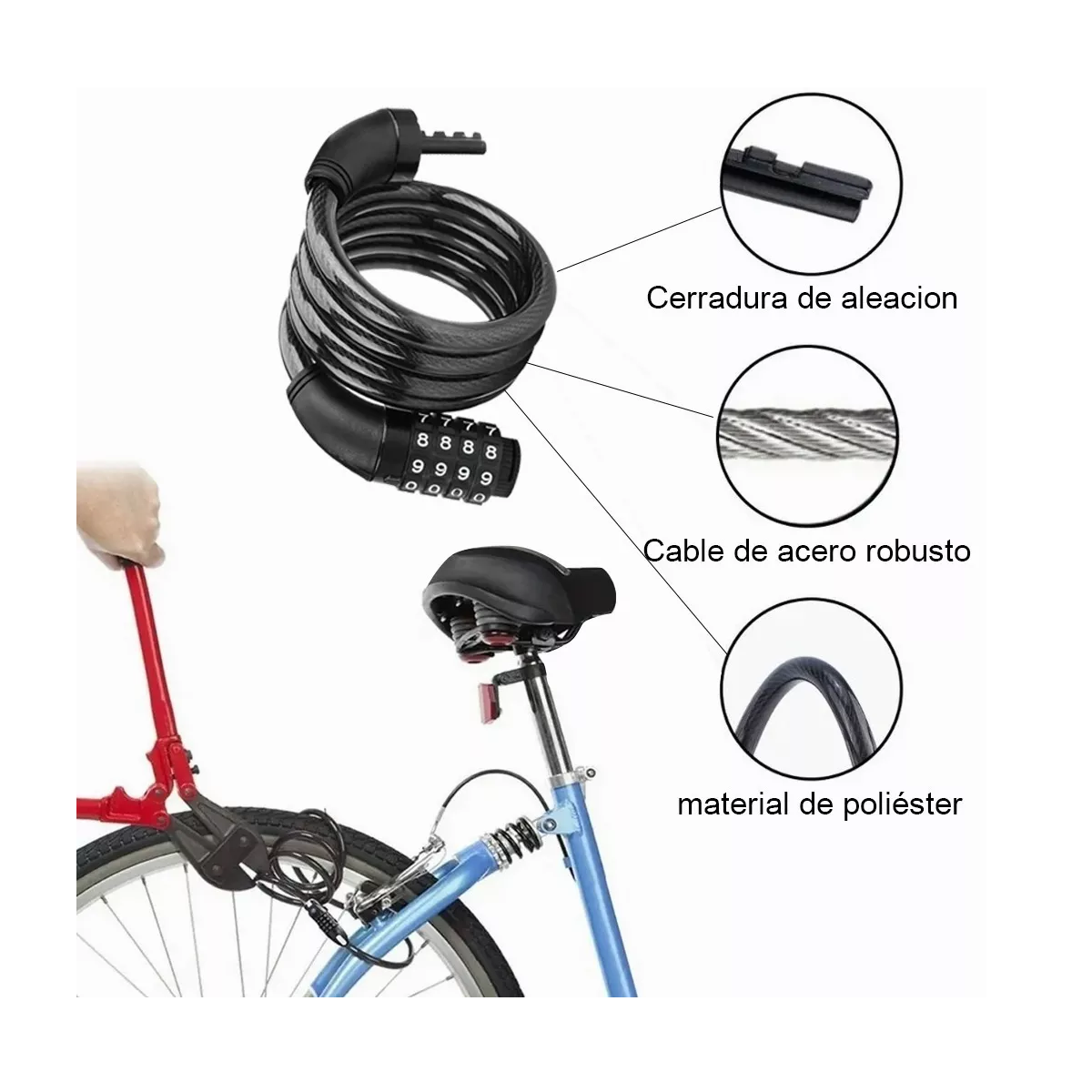 Foto 4 pulgar | Candado para Bicicleta Eo Safe Imports Esi5330 color Negro