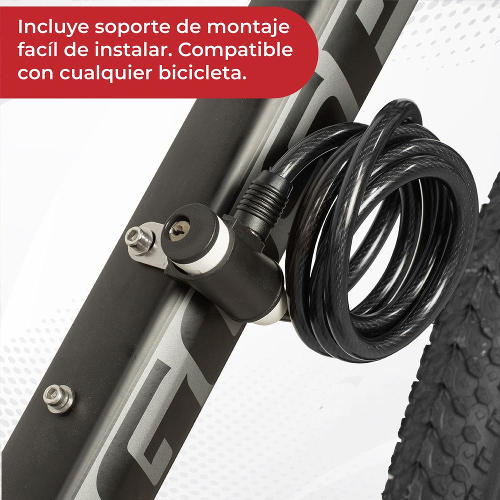 Foto 5 | Candado para Bicicleta Luma 7319 color Negro Cable Llave S:2/10 150cmx8mm