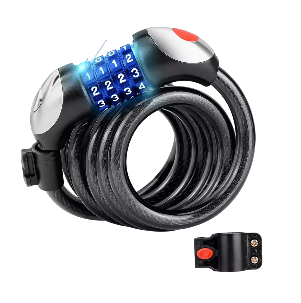 Candado Cadena BELUG Cable Seguridad para Bici o Moto Negro