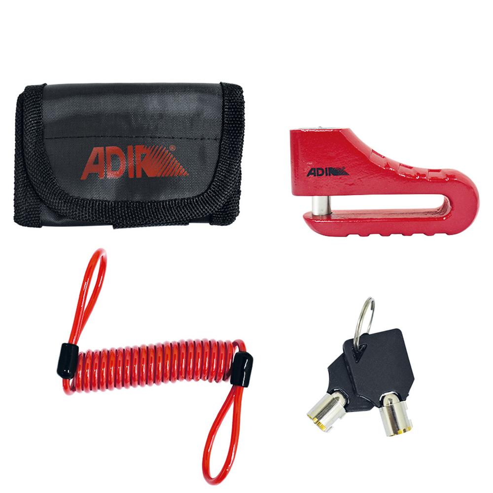 Candado para Motocicleta Adir 10506 Rojo Grande para Disco 10 mm $349