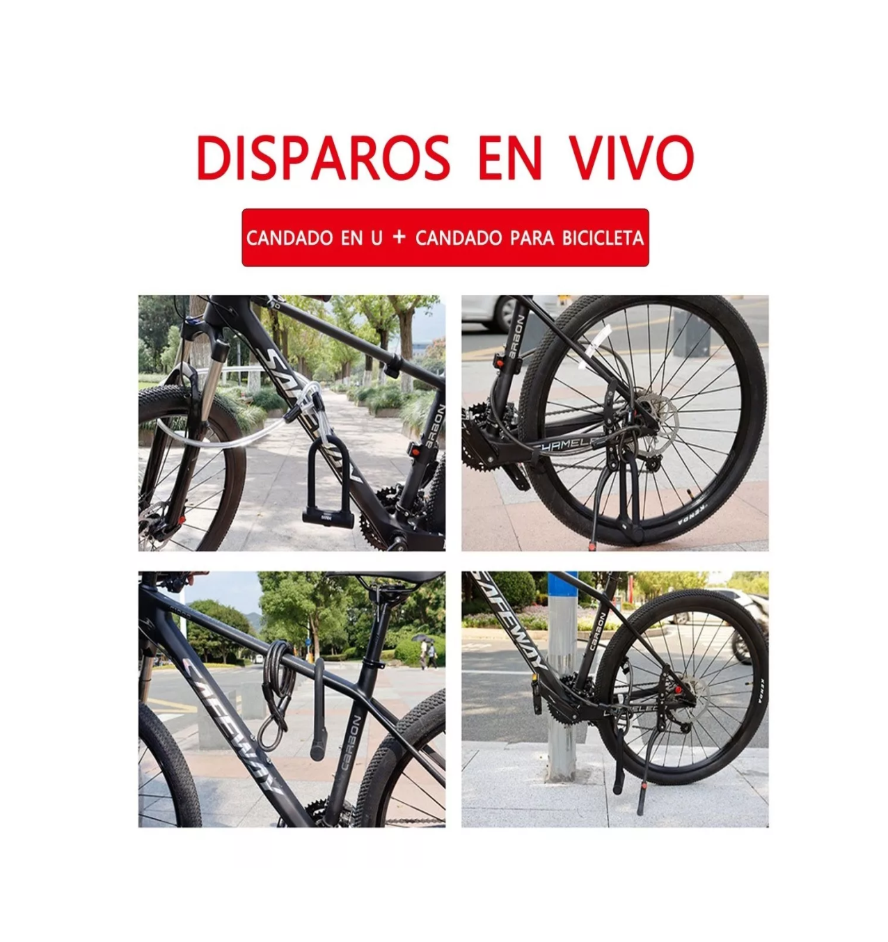 Foto 4 pulgar | Candado Tipo U Para Bicicleta Lab.G Seguridad Con Llave Negro