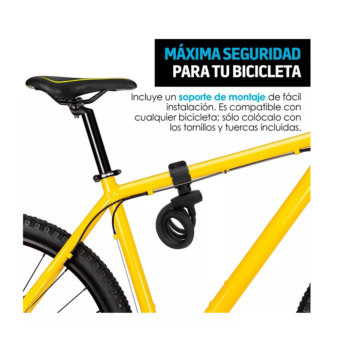 Foto 3 pulgar | Candado Para Bicicleta 1.47 m Contra Agua Eo Safe Imports Esi-10629 Negro