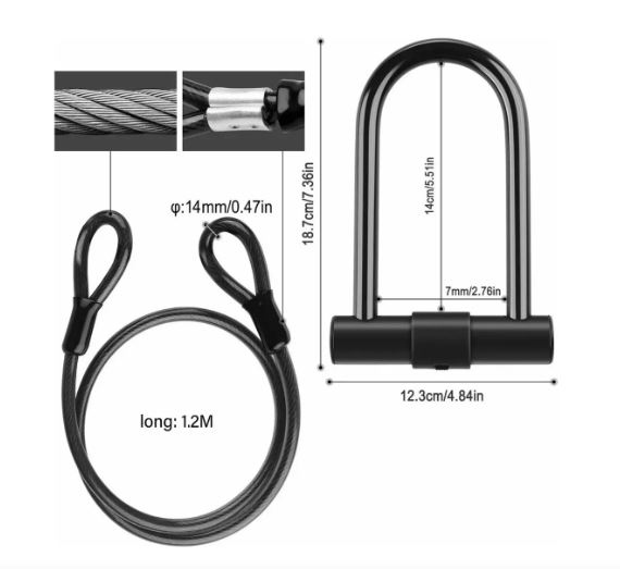 Foto 3 pulgar | Candado Alta Seguridad Tipo U para Bicicleta