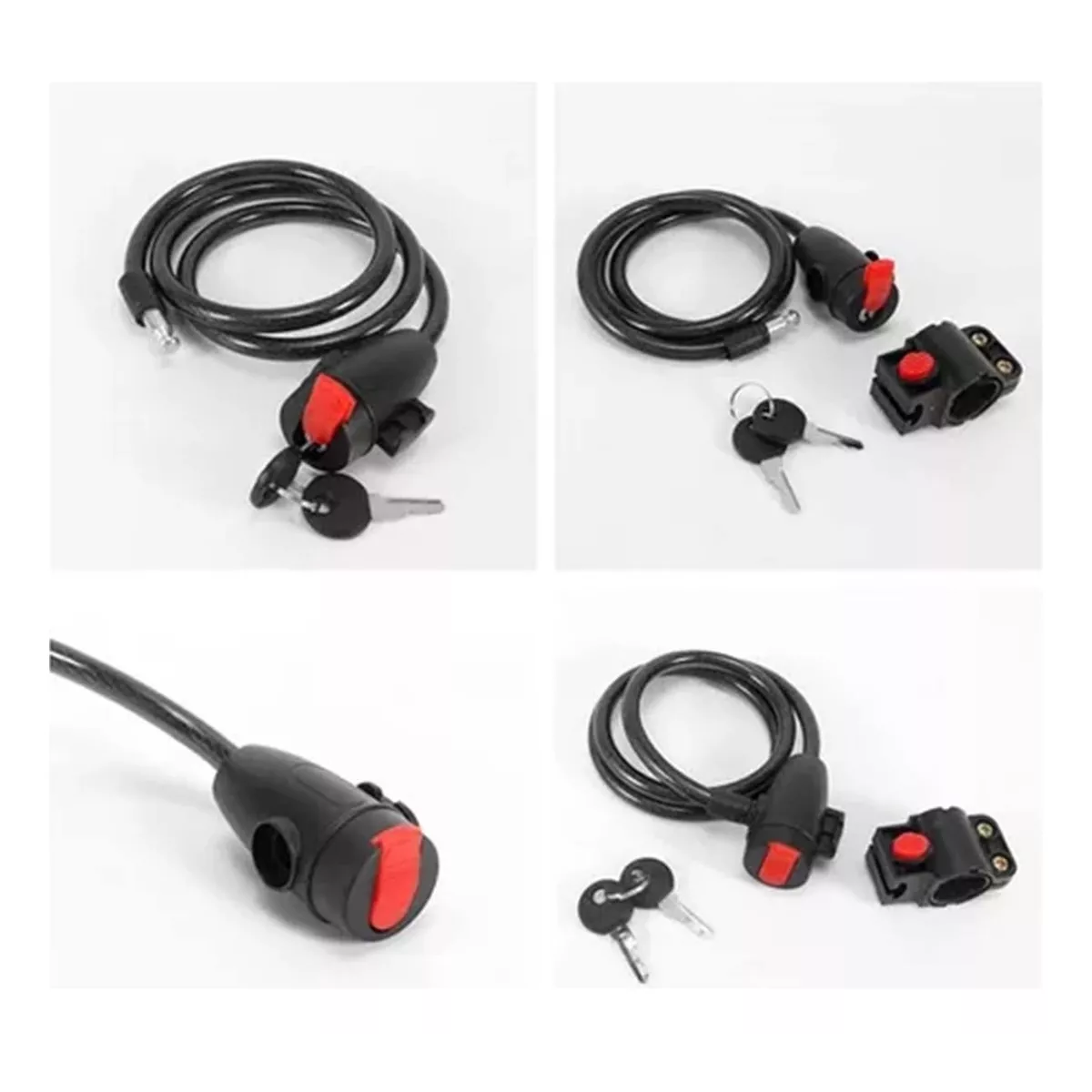 Foto 2 | Candado De Cable Para Llave De Bicicleta Y Motocicleta 110cm Eo Safe Imports Esi-13759 Negro