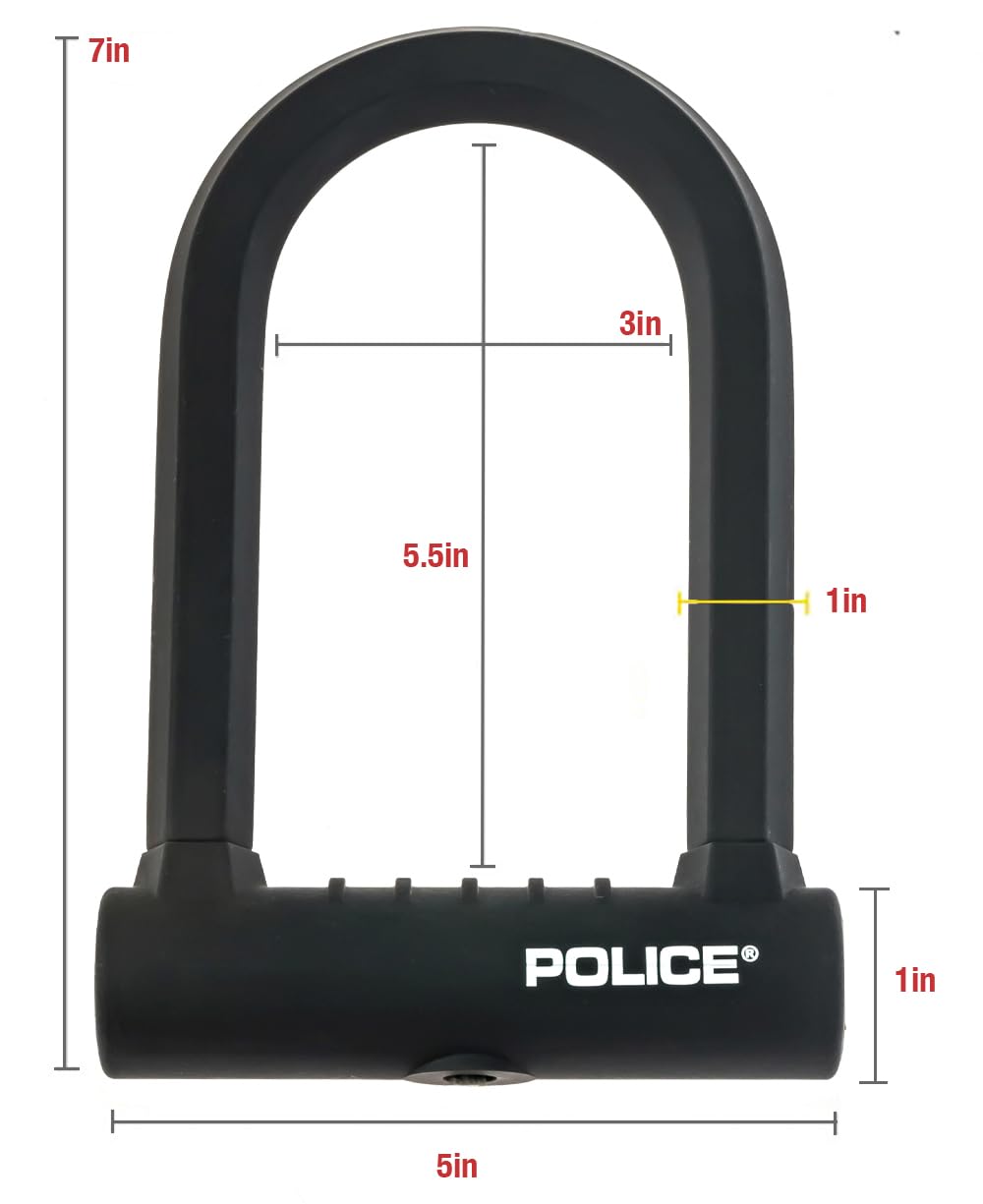 Foto 5 pulgar | Candado Para Bicicletas Police U-lock Con Llave Para Bicicletas Y Patinetes - Venta Internacional.