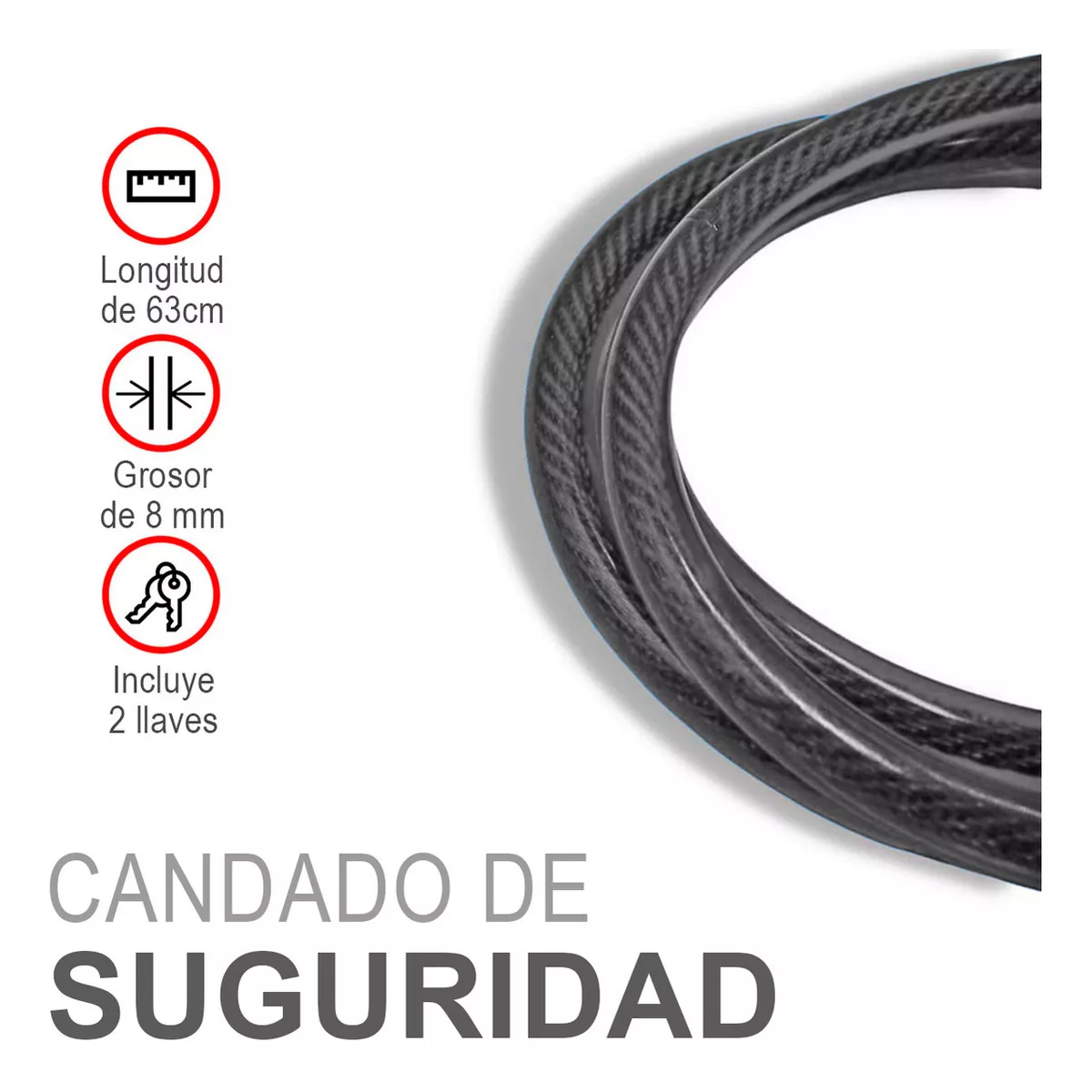 Foto 4 pulgar | Cadena De Seguridad Antirrobo Con Doble Llave 63cm Eo Safe Imports Esi-16818 Negro