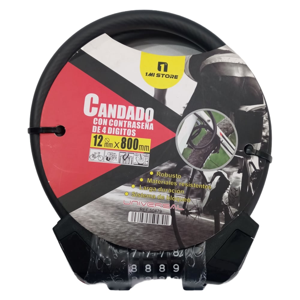 Foto 2 | Candado De Seguridad Para Bicicletas De 80 Cm Con Llave - Venta Internacional.