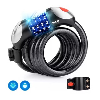 Foto 5 | Candado De Cable Candado Cadena Seguridad Para Bici O Moto Belug Negro