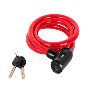 Foto 1 | Candado De Cable Con Llave 15mm De 1.20m Moto Bicicleta Eo Safe Imports Esi-19310 Rojo