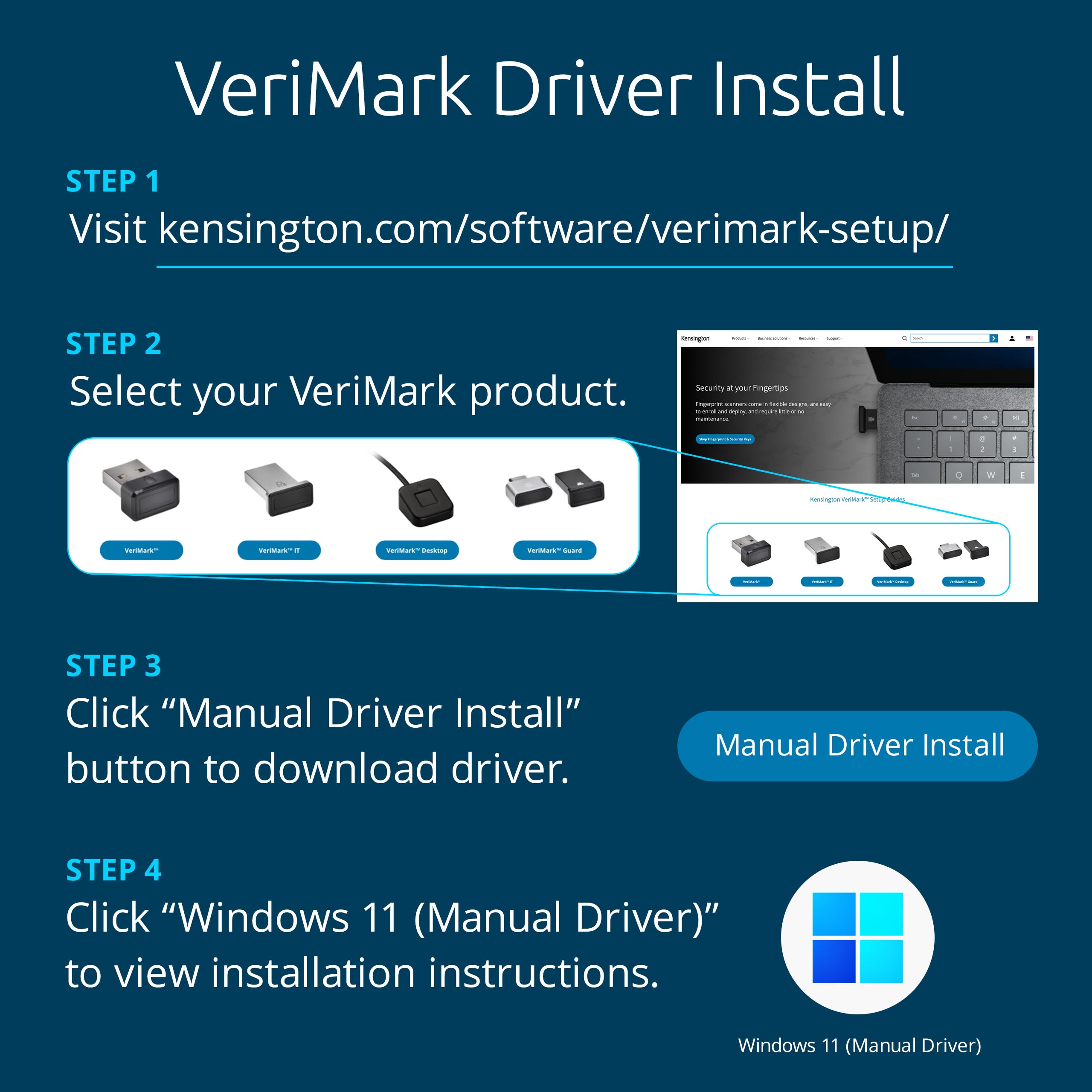 Foto 7 pulgar | Lector Usb De Huellas Dactilares Kensington Verimark Desktop - Venta Internacional.