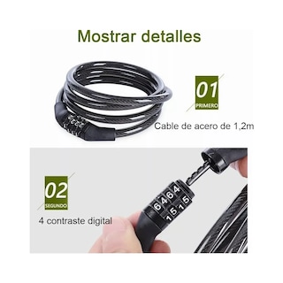Foto 2 | Candado Cadena Reforzado Alta Seguridad 120 Cm Lab.g Negro