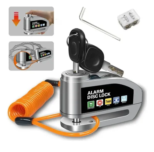 Candado De Disco Xtellar Para Moto Con Alarma 120db