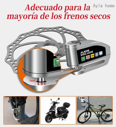 Foto 2 | Candado De Disco Xtellar Para Moto Con Alarma 120db