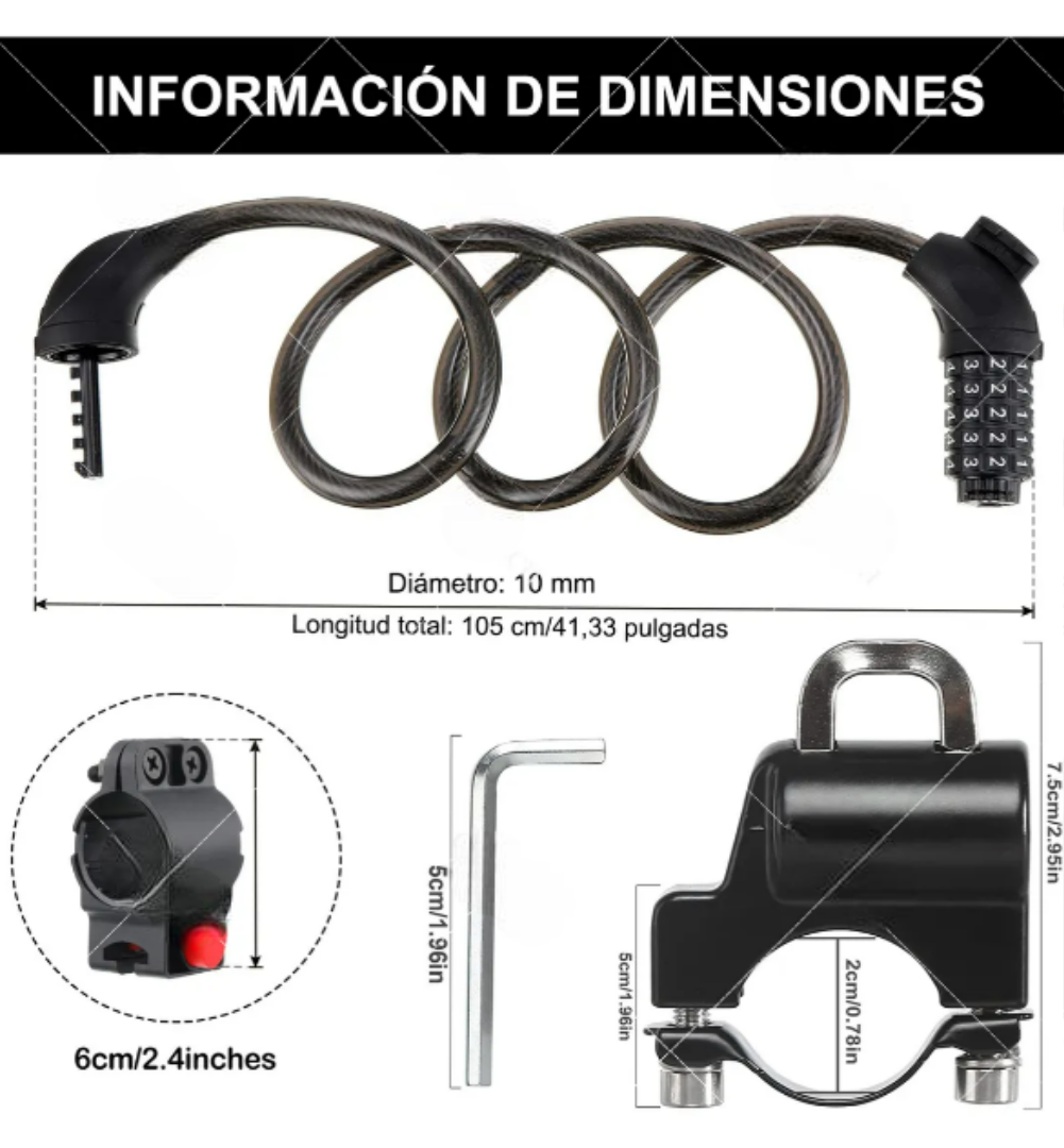 Foto 3 pulgar | Xtellar Seguridad Premium - Pack De 2 Candados Con Llave Para Bicicletas Y Motos