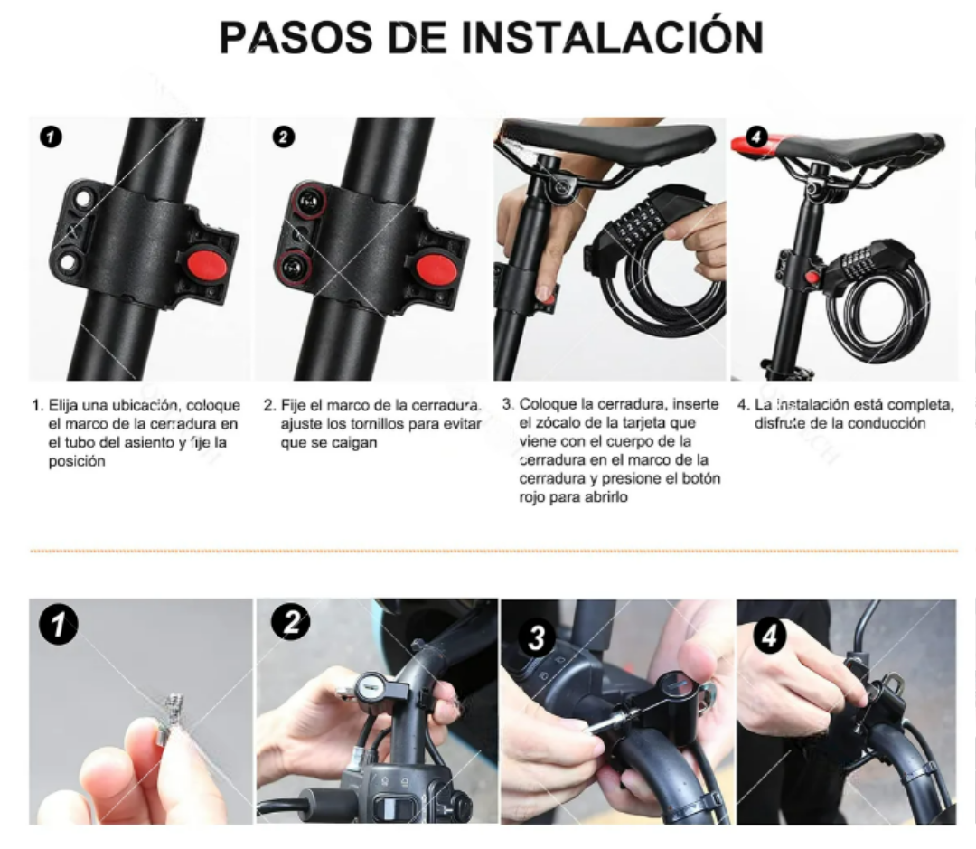 Foto 5 pulgar | Xtellar Seguridad Premium - Pack De 2 Candados Con Llave Para Bicicletas Y Motos