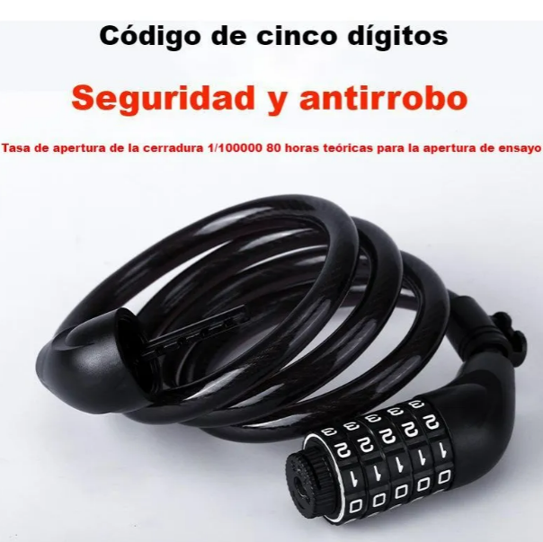 Foto 4 | Xtellar Candado De Seguridad Con Cable De Acero Para Bicicleta Y Moto