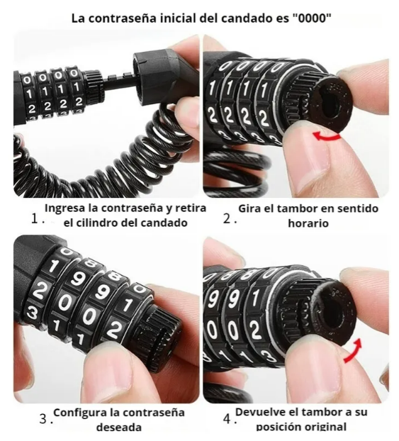 Foto 5 pulgar | Candado Premium Xtellar Para Bicicletas De Alta Seguridad  Resistente Y Retráctil