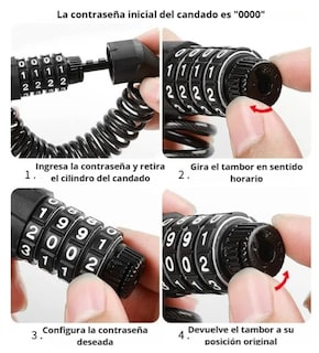 Foto 4 | Candado Premium Xtellar Para Bicicletas De Alta Seguridad Resistente Y Retráctil