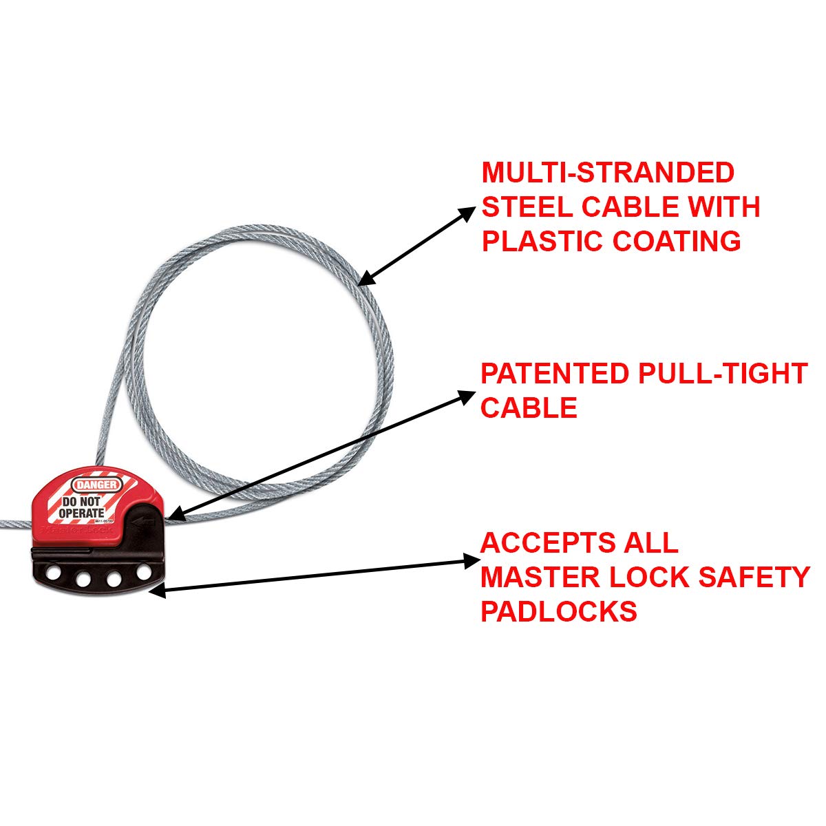 Foto 5 pulgar | Cable De Acero Lockout Tagout Master Lock S806 Ajustable - Venta Internacional.