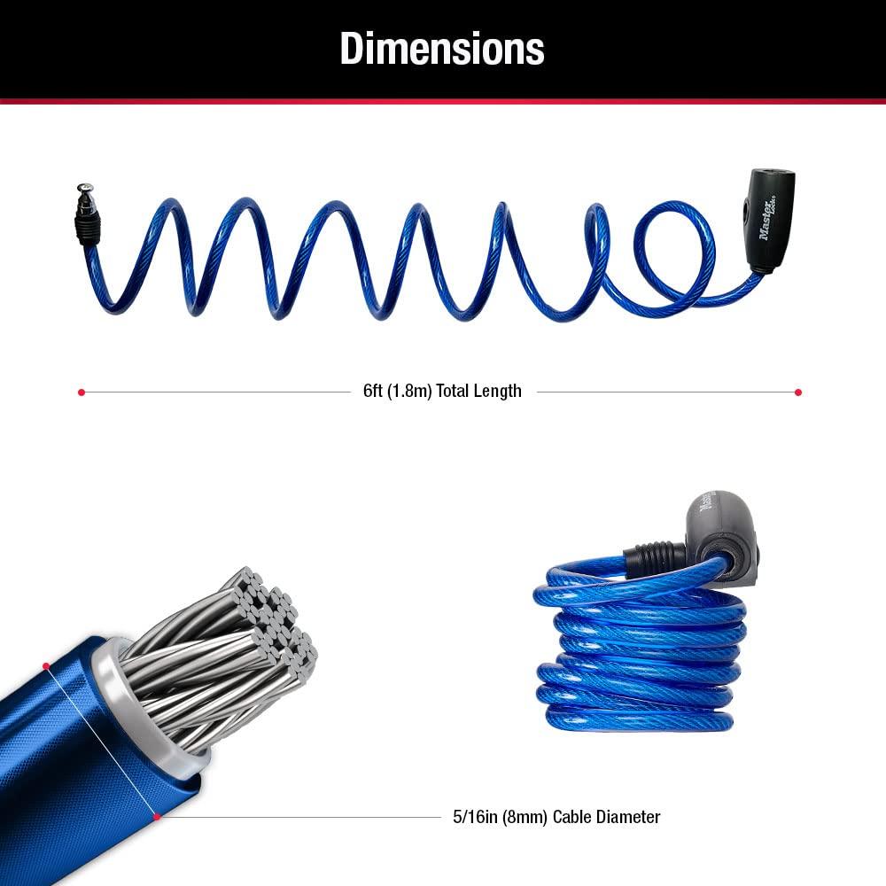Foto 7 pulgar | Cables Master Lock 8127tri Para Candado Para Bicicleta  Paquete De 3 Unidades  Con Llave - Venta Internacional.