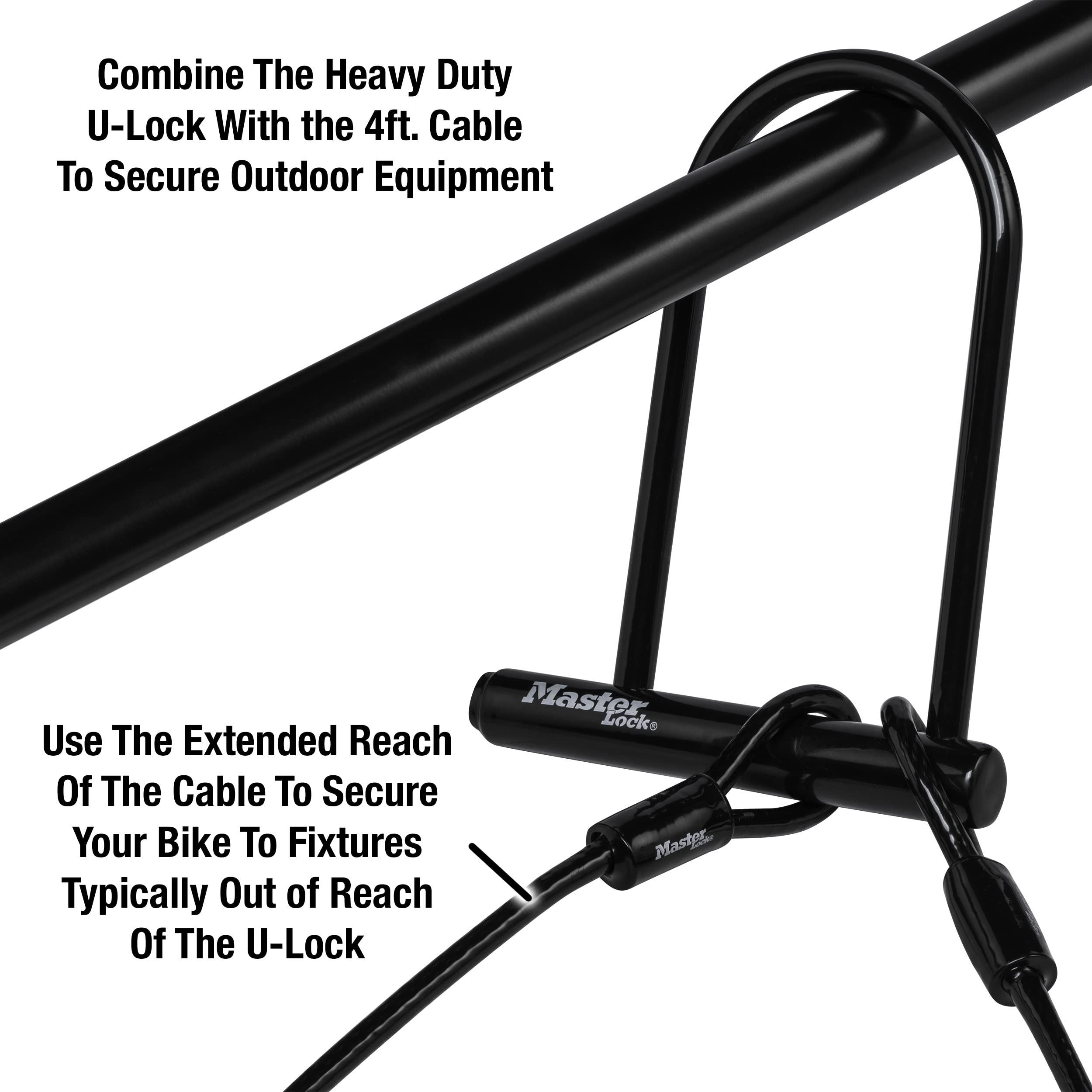 Foto 3 pulgar | Candado Bike Lock Master Lock 7.25 U Con Cable En Forma De Bucle - Venta Internacional.